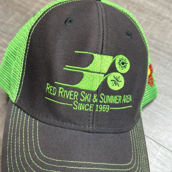 OURAY SPORTSWEAR ‘RED RIVER SKI & SUMMER AREA’ Green Mesh SnapBack Hat Women’s - Picture 4 of 8